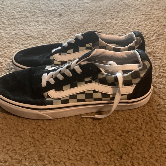 Black and Gray Checkered Vans - Picture 3 of 4